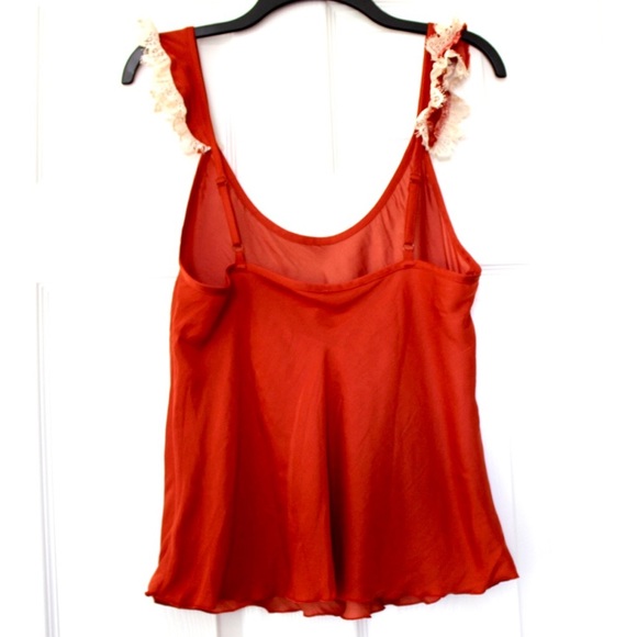 Free People Orange Ruffle Hem Camisole w/lace - Picture 6 of 10
